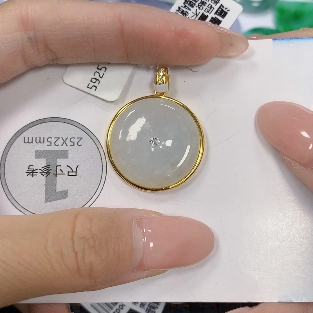 翡翠银S925镶嵌颈饰天然翡翠a货 百元以上9米证书费自理