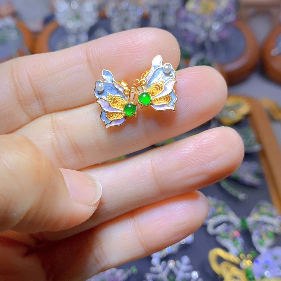 翡翠颈饰银S925镶嵌天然翡翠