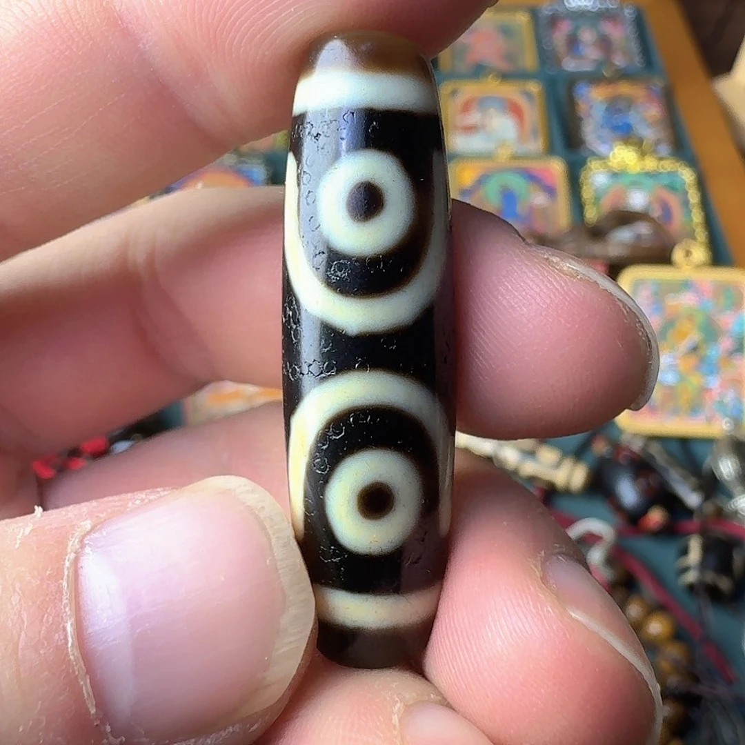 花岗石纯铜石头磁石精品手工七眼台珠