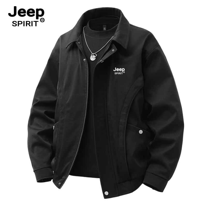吉普jeepspirit春秋季美式男款男士夹克中青年商务丁达尔外套