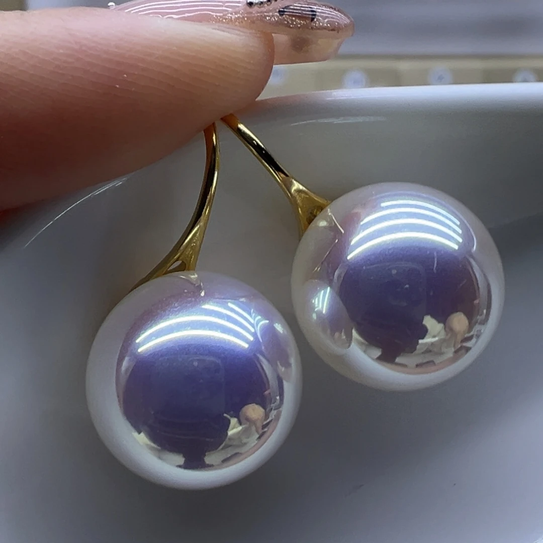 淡水珍珠耳饰18K金镶嵌