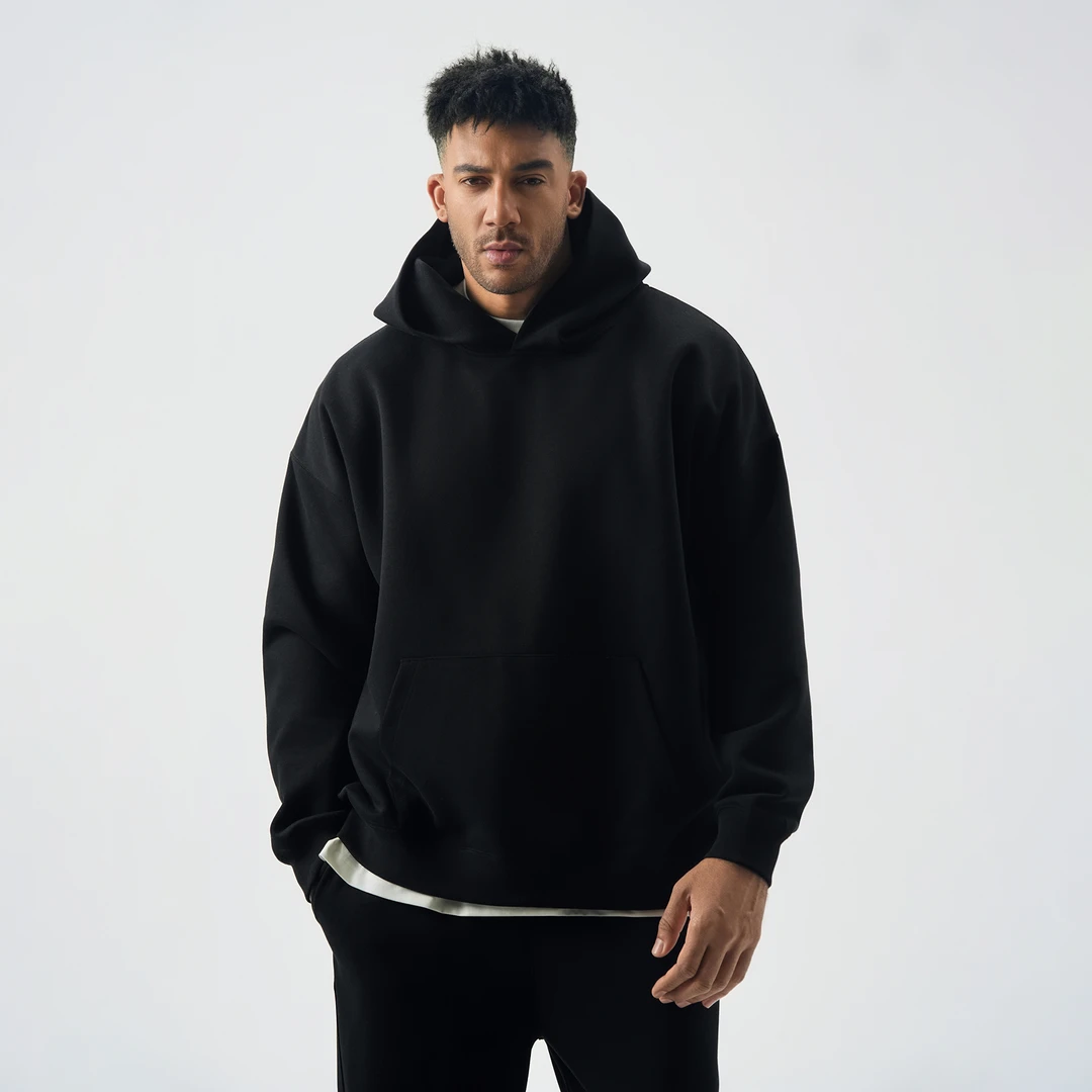 BD.POWER UP+春季新款连帽卫衣男美式宽松简约百搭休闲套头上衣