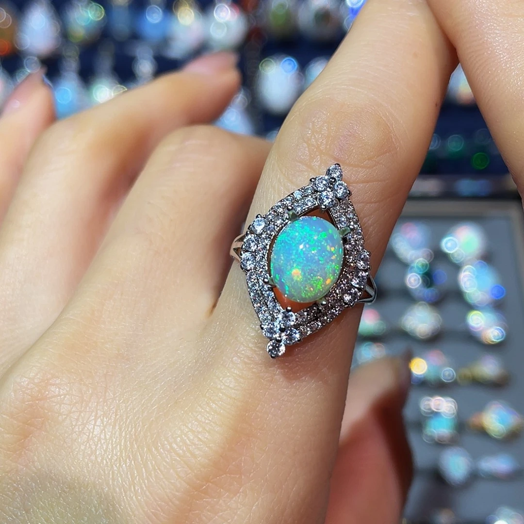 欧泊银S925镶嵌戒指