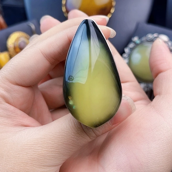 琥珀银S925镶嵌裸石