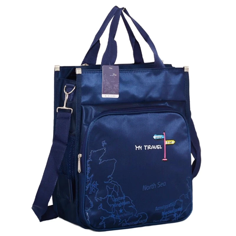 初中生双层防水大容量补课包手提袋拎书袋小学生手提包大号作业袋