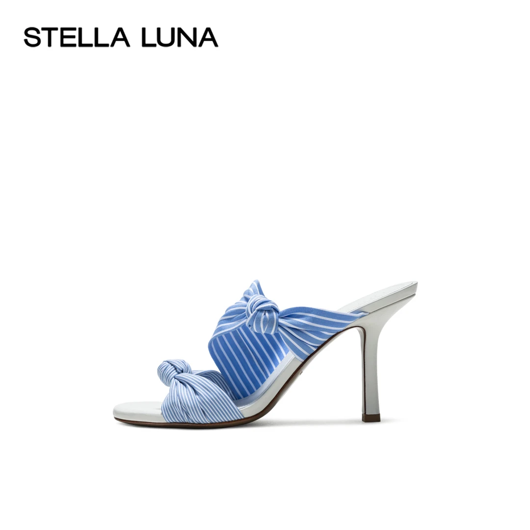 STELLA LUNA女鞋24SS官方凉鞋 KNOTFEST系列扭结装饰高跟凉拖