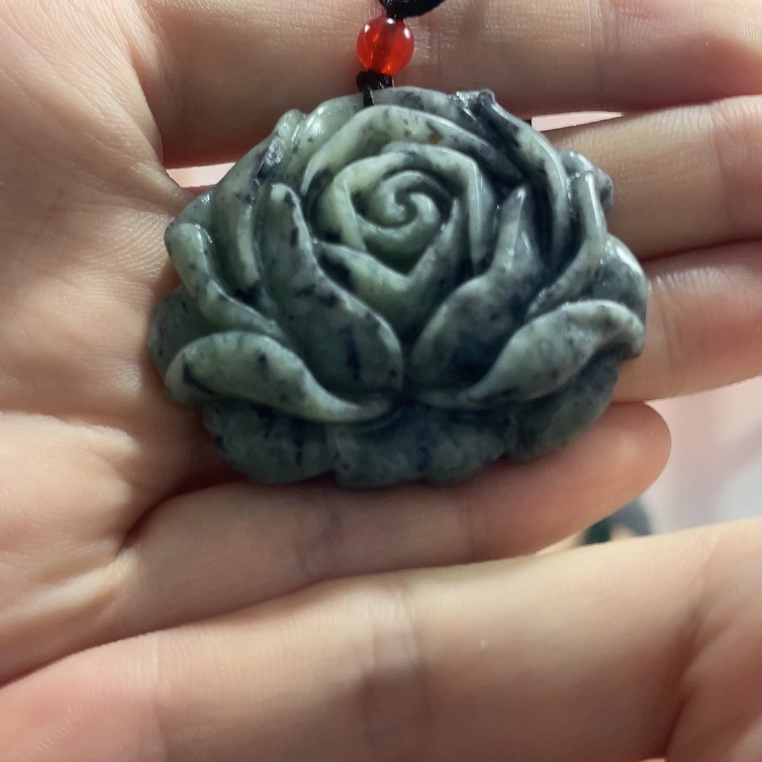 蛇纹石玉未镶嵌吊坠(赠链)