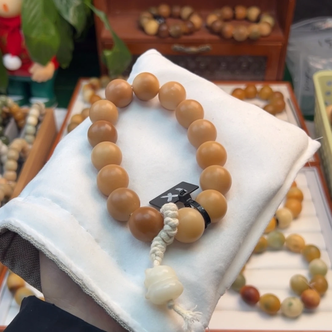 菩提根/象牙果手串卡17圆珠干磨瑕疵