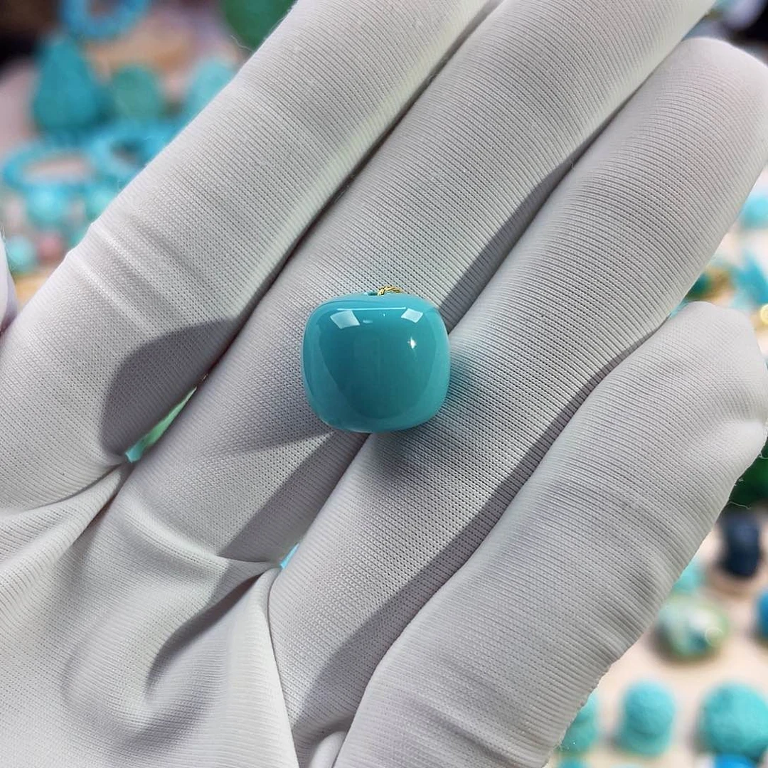 绿松石珠宝奇石未镶嵌12.2mm