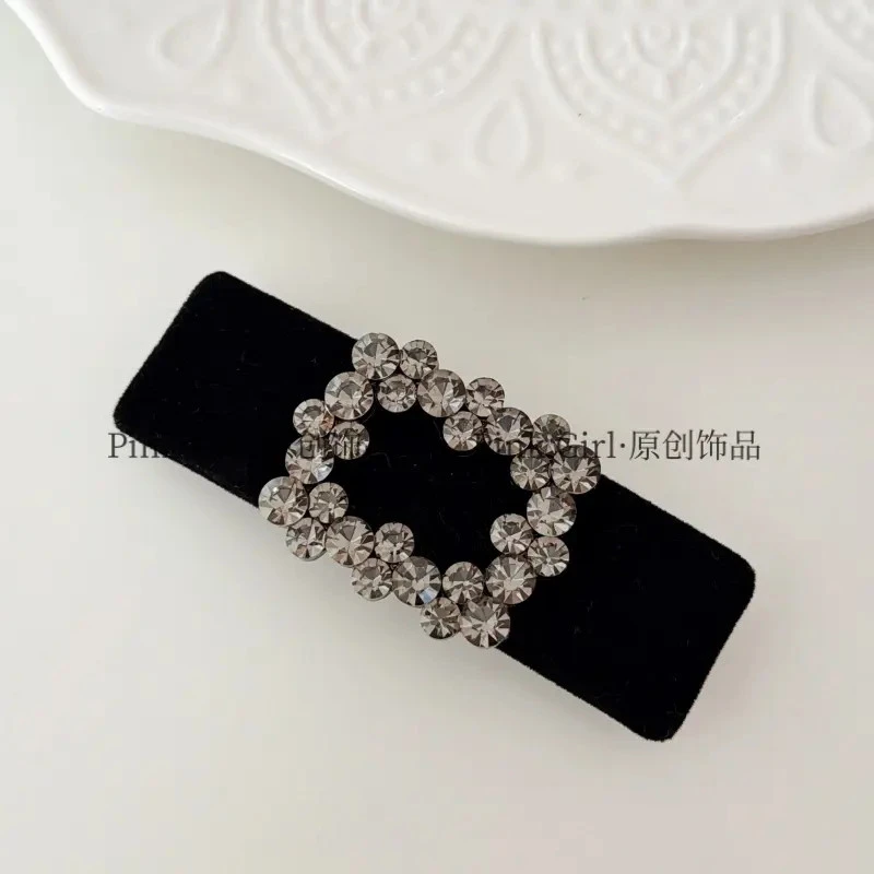 Pink Girl  T359气质优雅小香风弹簧夹8cm简约百搭发夹发饰盘发器