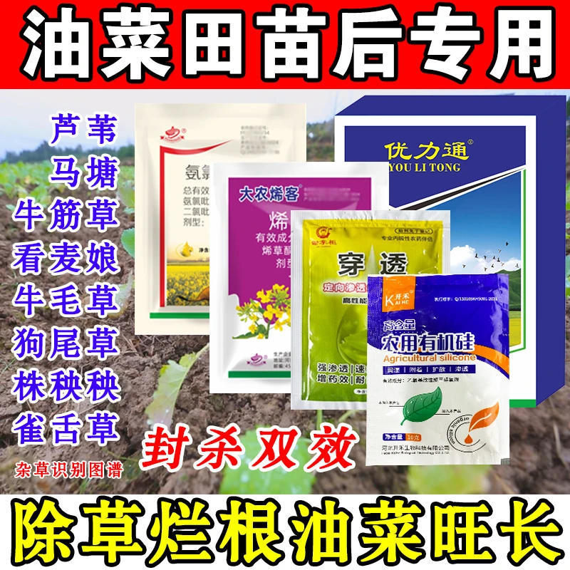 油菜苗后除草剂草剂禾阔双除看麦娘田旋花甘蓝型油菜专用除草配方