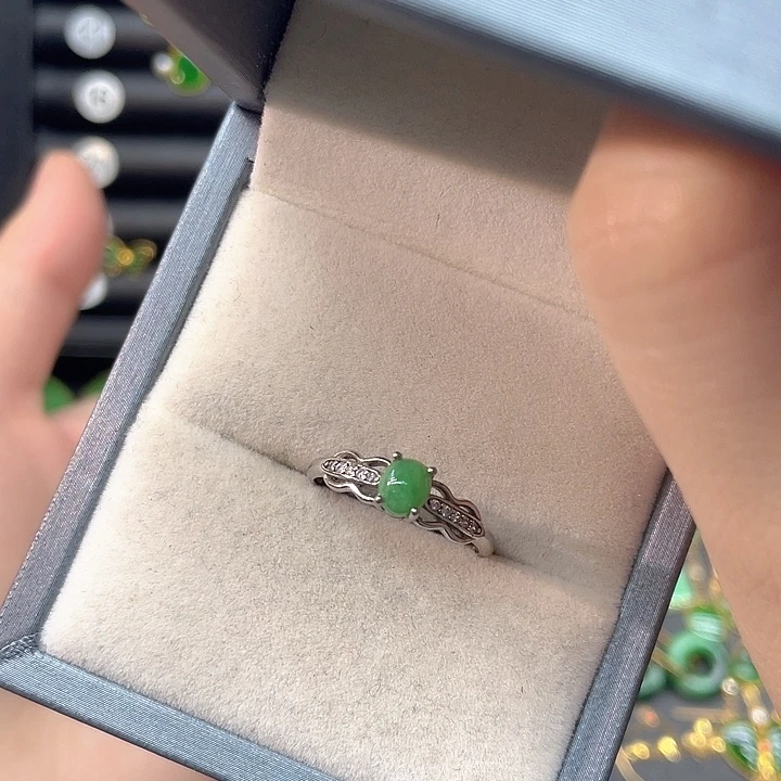 翡翠银S925镶嵌戒指