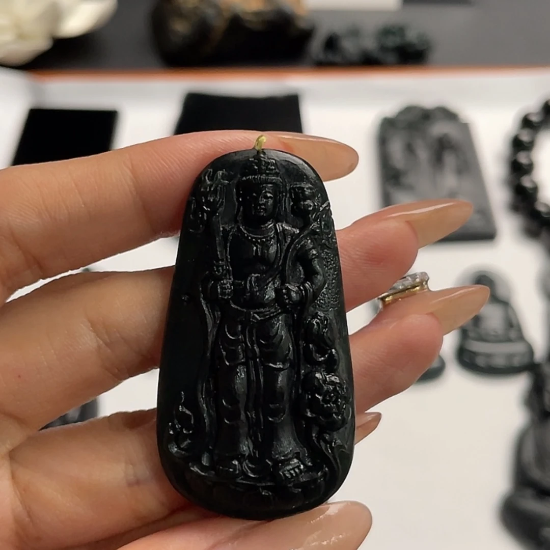 【闪购商品】定制翡翠未镶嵌墨翠虚空藏