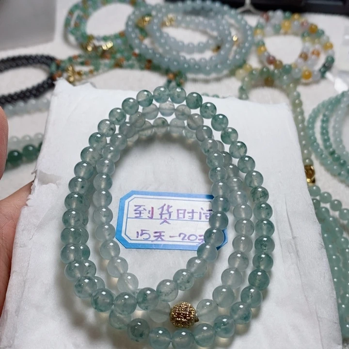 未镶嵌定制翡翠缅甸翡翠a货冰飘花手链项链卡6.6