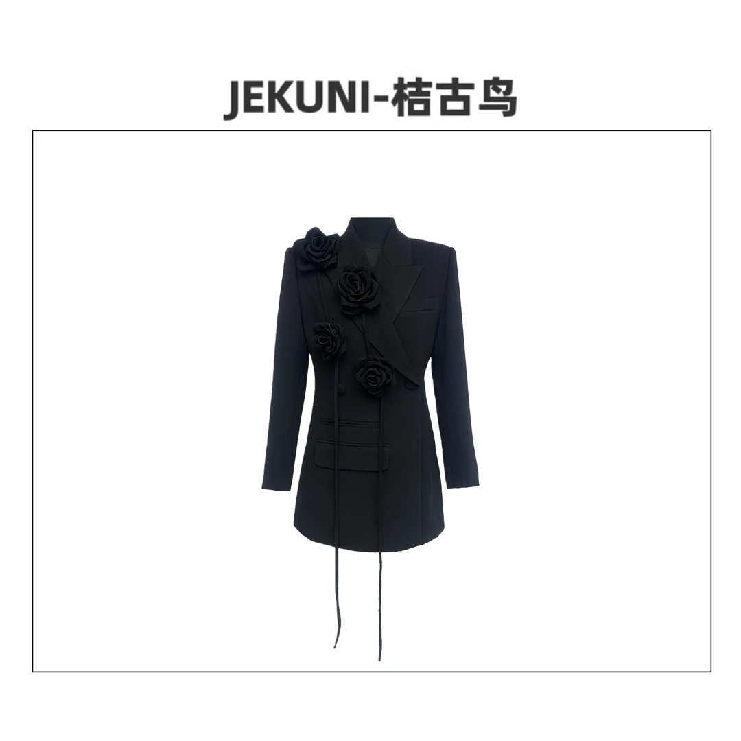 JEKUNI/桔古鸟【冬日专属】四花收腰加棉设计感气质西装女