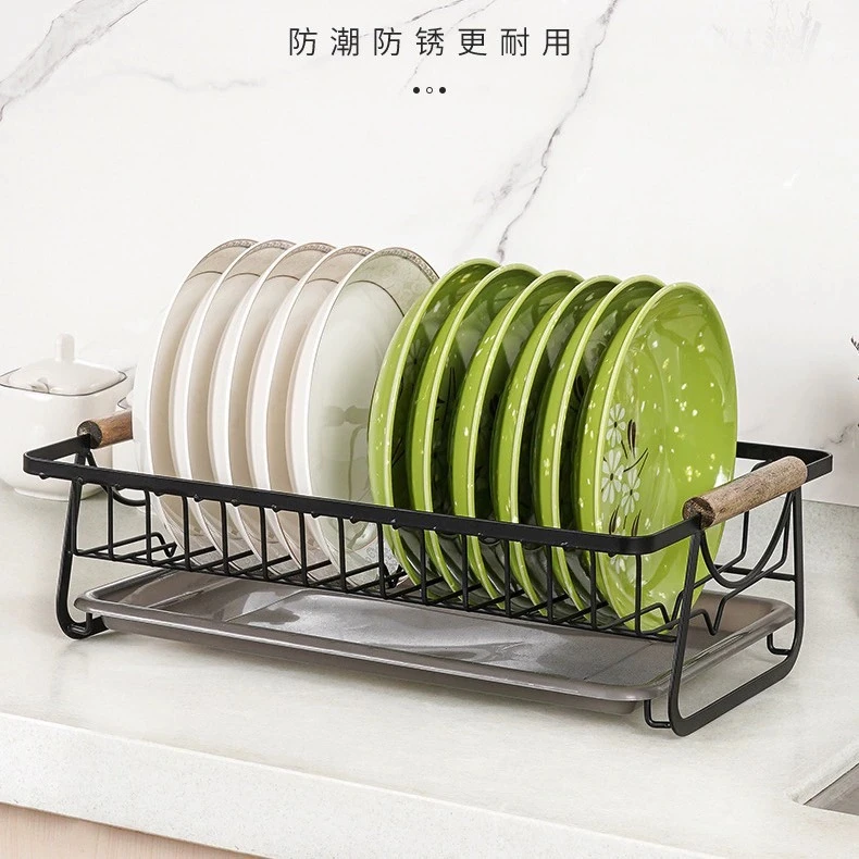 日式厨房沥水碗碟架 台面碗筷柜滤水置物架碗碟收纳篮 碗碟沥水架