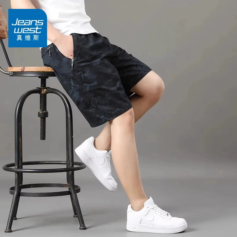 真维斯百搭男士短裤2025新款夏季薄款工装中裤休闲宽松直筒五分裤