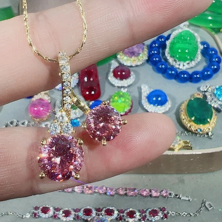 非金属红色蓝色满镶嵌