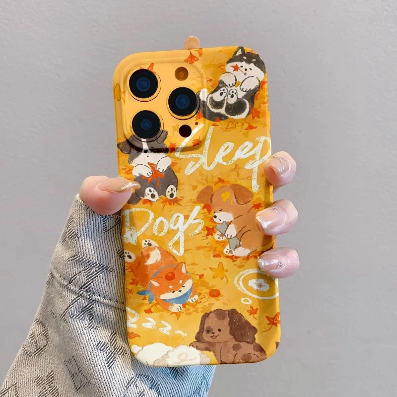 菲林软壳防摔秋天小狗适用苹果16华为reno14小米15vivox200 1加