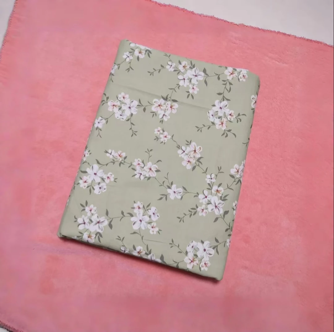 高支高密纯棉全棉100%棉60支斜纹单双拼接工艺加厚被罩-桃花朵朵