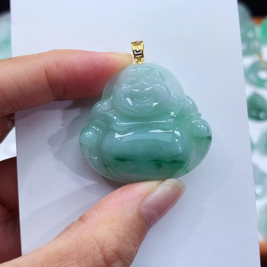 颈饰18K金镶嵌翡翠翡翠吊坠