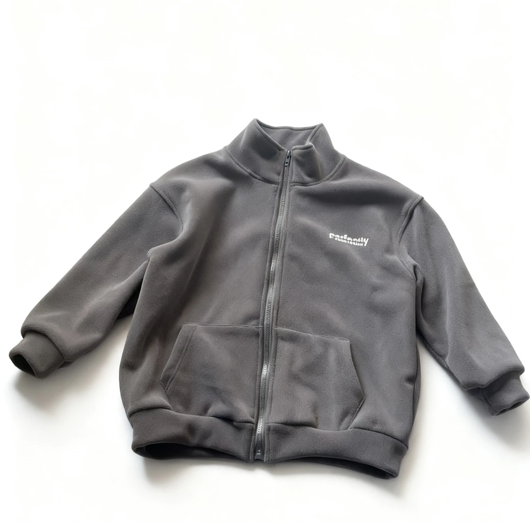 男女童奥粒绒外套中大男童洋气加厚加绒外套休闲拉链立领加绒上衣