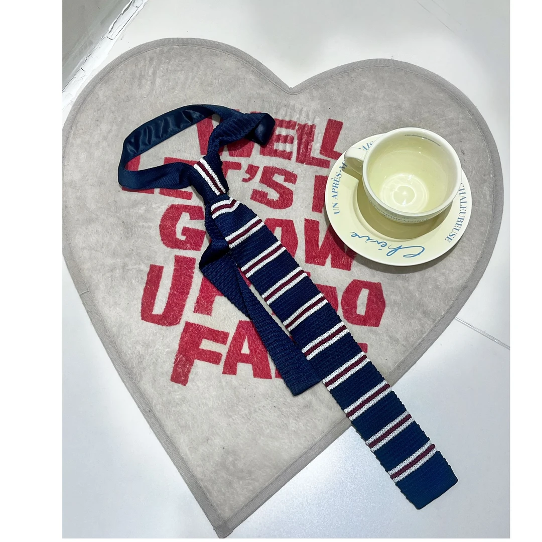 白口阳 小领带针织领带5公分窄版墨绿复古休闲日系韩版潮LD-ZZ104