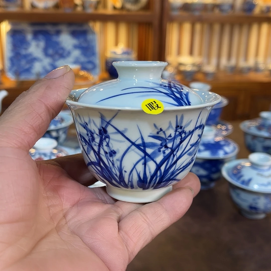 錡镇堂手工手绘盖碗
