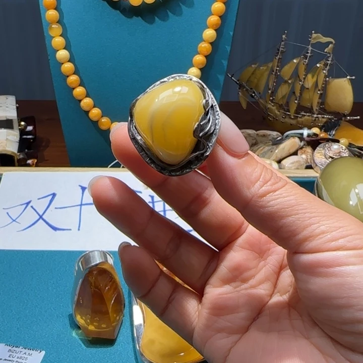 琥珀未镶嵌手链波兰设计款琥珀蜜蜡