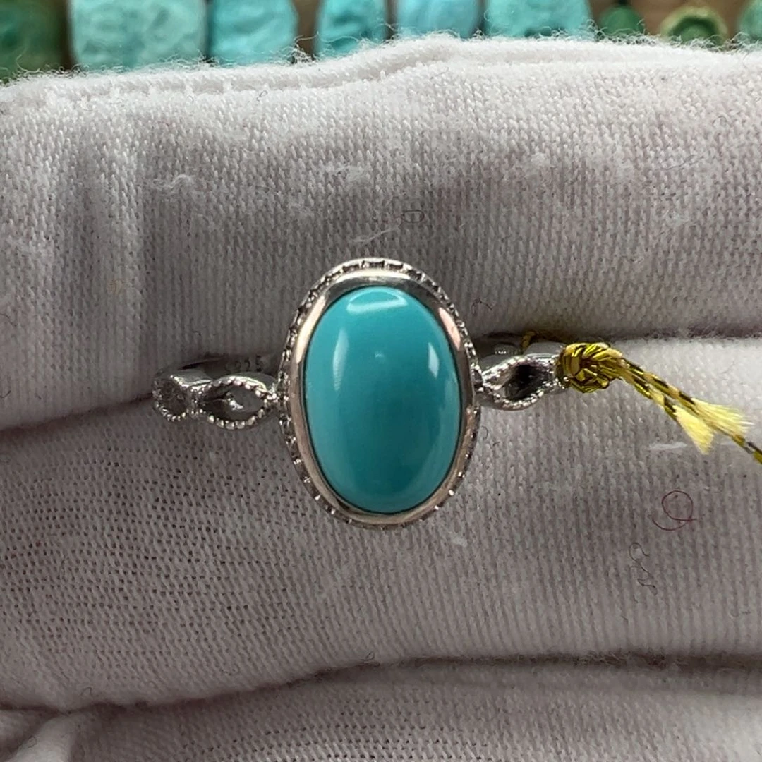 银S925镶嵌绿松石戒指