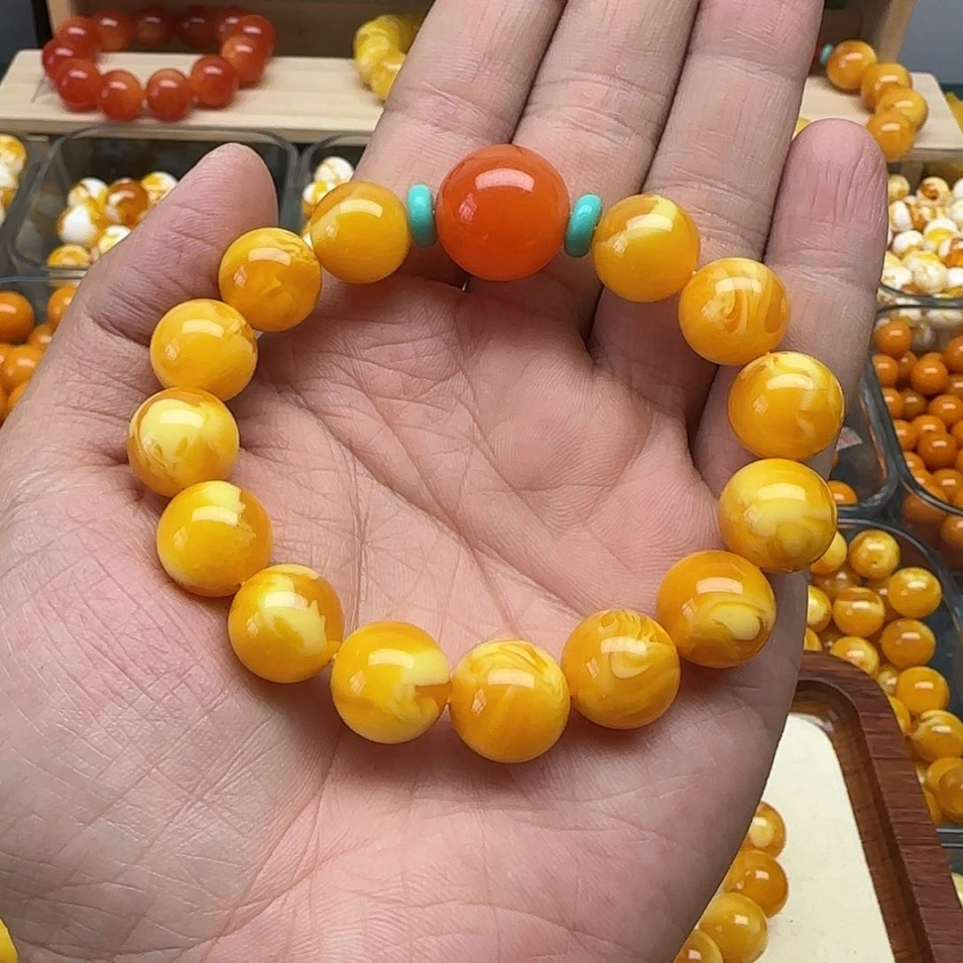 赵****树脂非金属精品老蜡色素串搭配一条