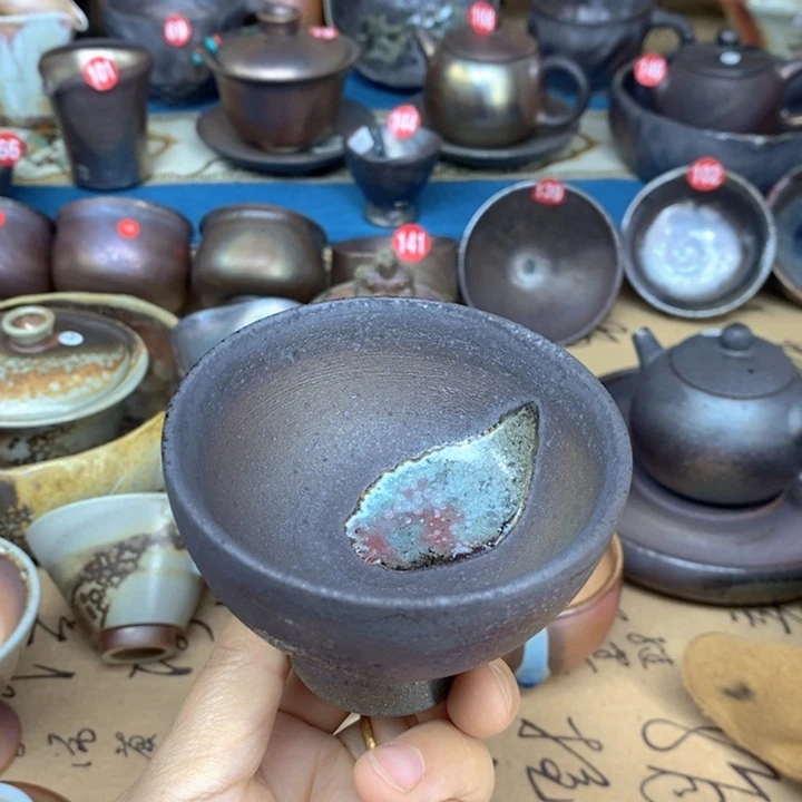 杯子纯柴烧裸烧手工茶器