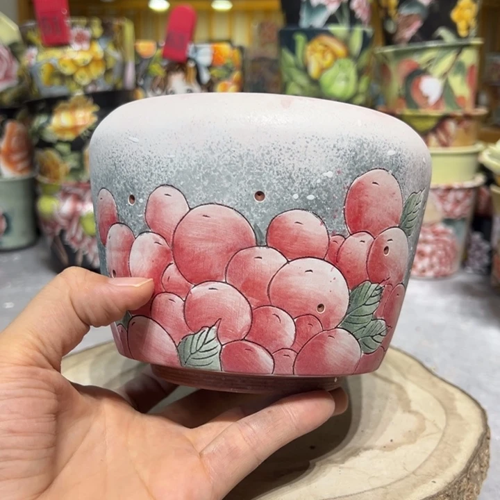 景德镇红陶精品手绘陶瓷