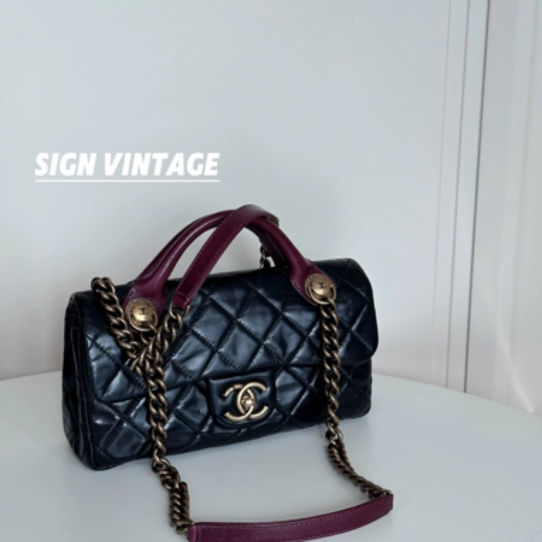 95新 Chanel/香奈儿 黑金孟买小号mini单肩包