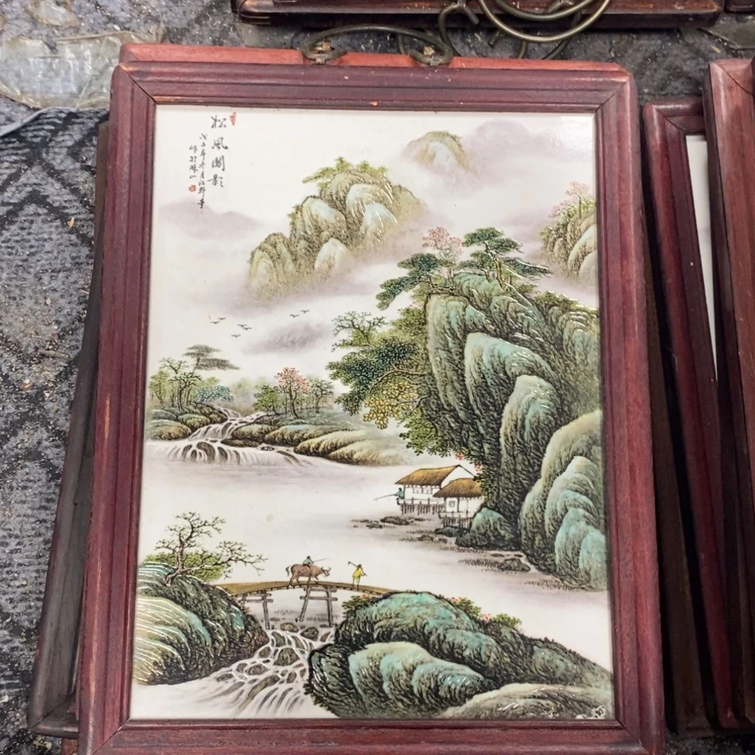 瓷片37*28*1景德镇瓷板画柴窑烧制