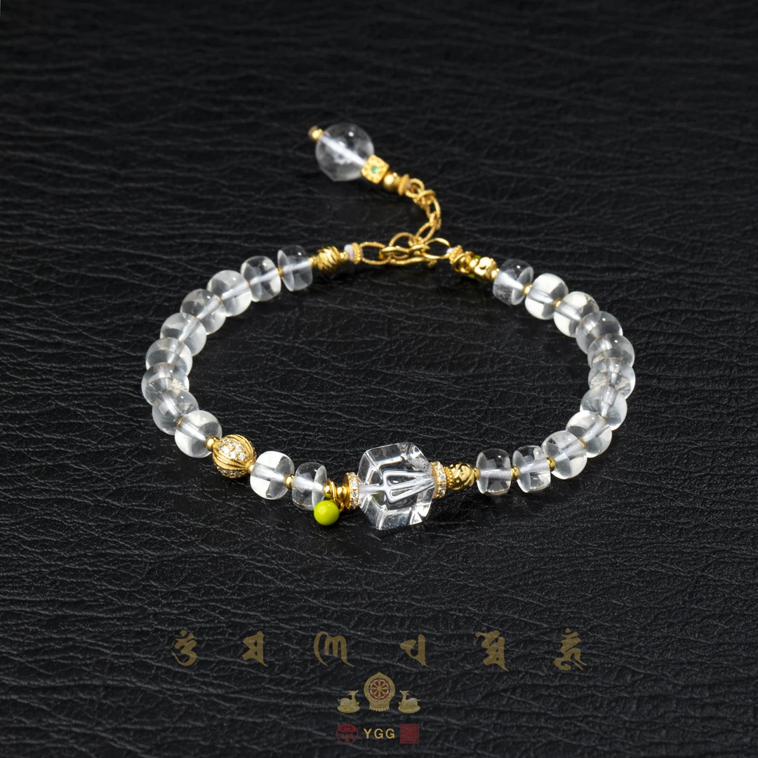 员格格SMJQ05/白水晶方糖直切算盘珠S925银手链（多样性发）