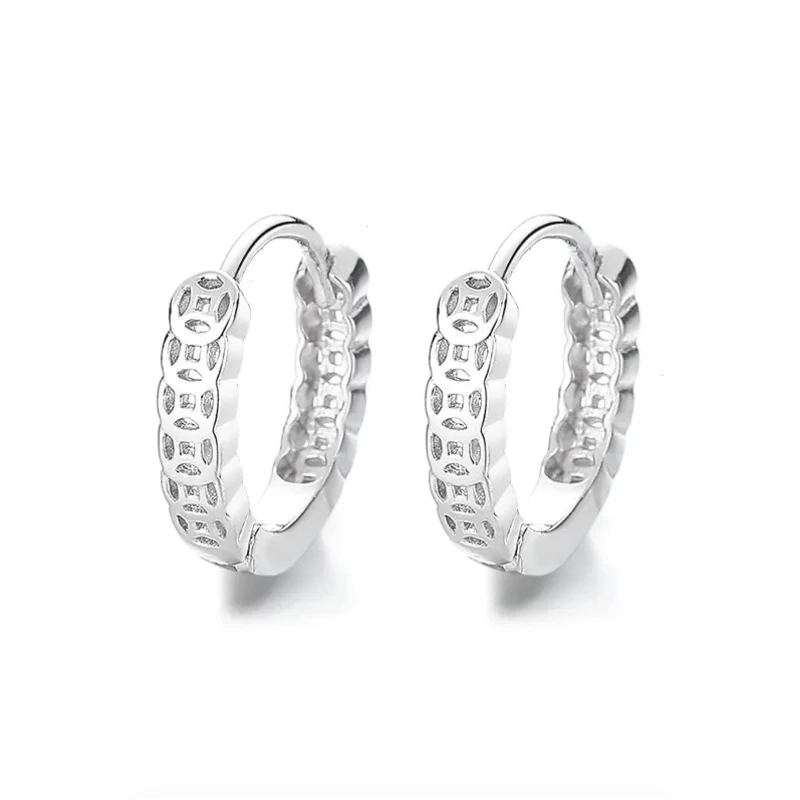 925纯银钱多多耳环女2025年新款潮复古精致大气耳圈耳扣耳钉耳饰