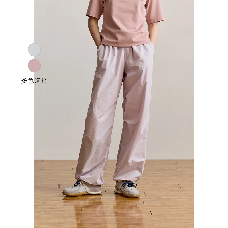 【轻运动】puretea茶愫宽松休闲裤女户外抽绳阔腿裤KP0403D11