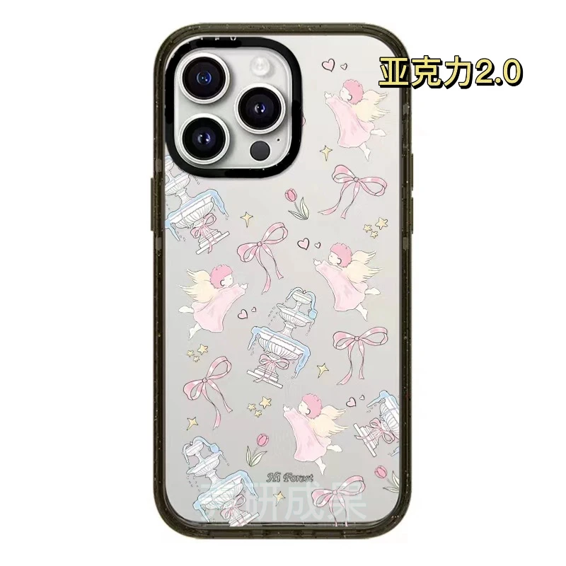 【森林～早报】新上系列芭蕾天鹅蝴蝶结粉色小清新天使手机壳爱心