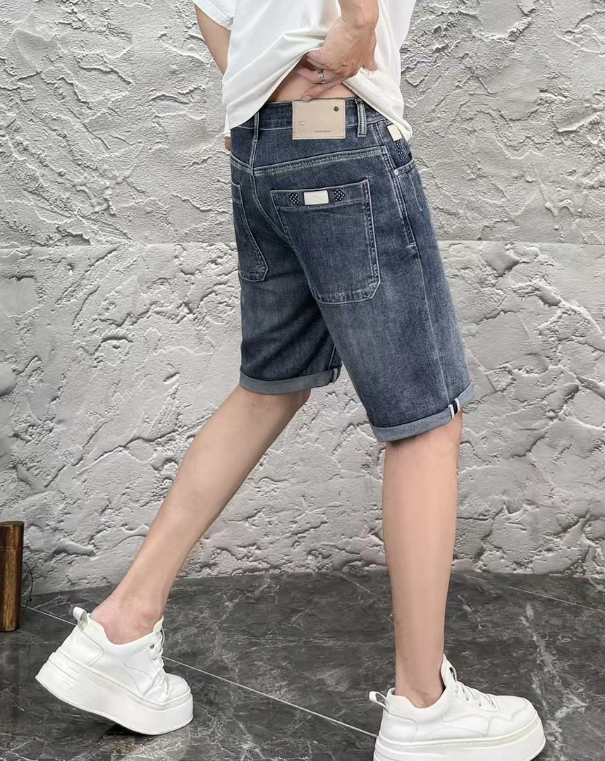 夏季男士牛仔中裤直筒潮流五分裤韩版休闲牛仔裤