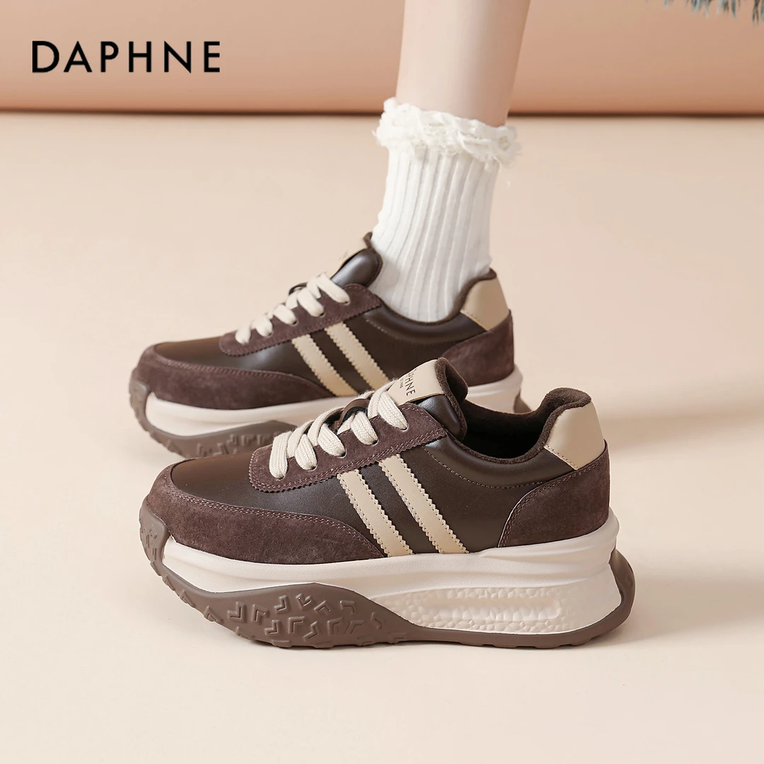 达芙妮厚底德训鞋女款2025新款冬季运动鞋休闲加绒保暖二棉鞋外穿