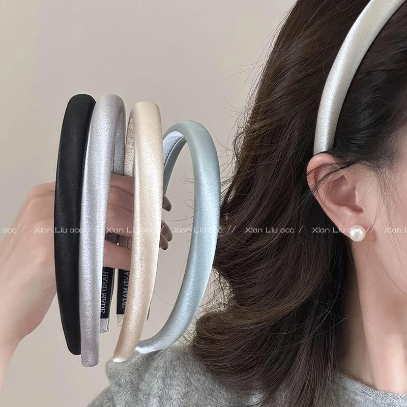 丝光缎面发箍女2025新款感洋气时尚头箍压发日常外戴发卡头饰