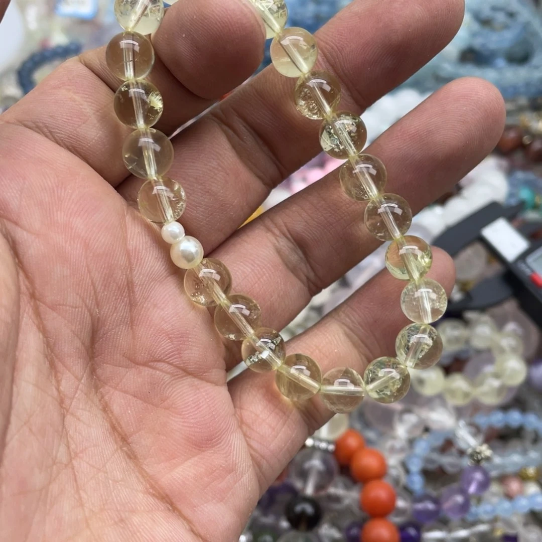 银S925镶嵌手链烟晶