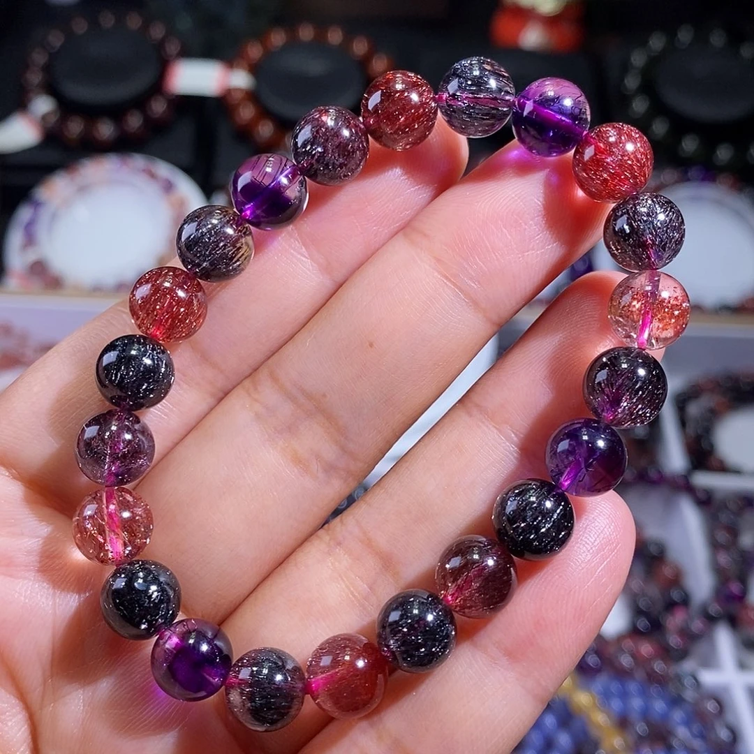 水晶未镶嵌手链黑加仑