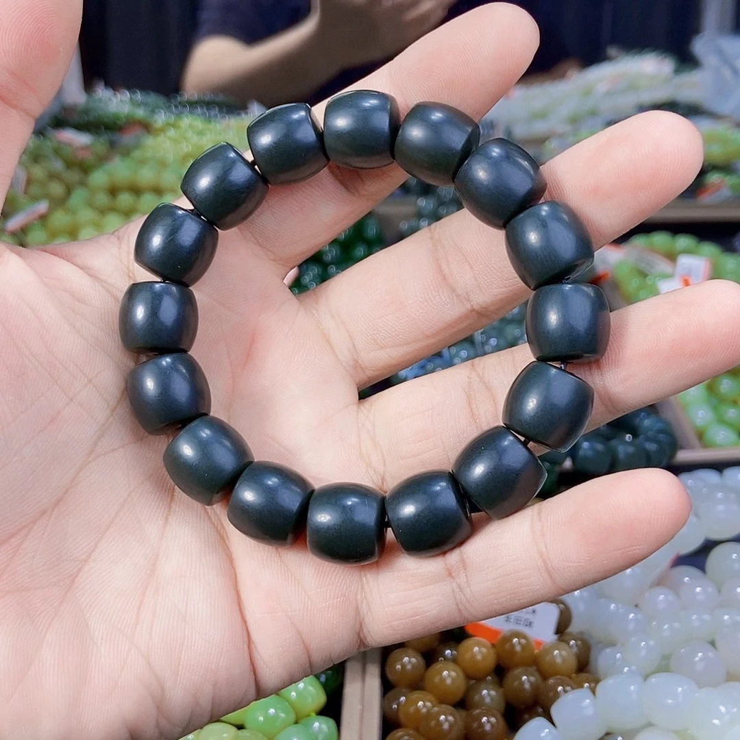 未镶嵌手串和田玉纯天然卡14新疆且末料沙枣青多样性发一