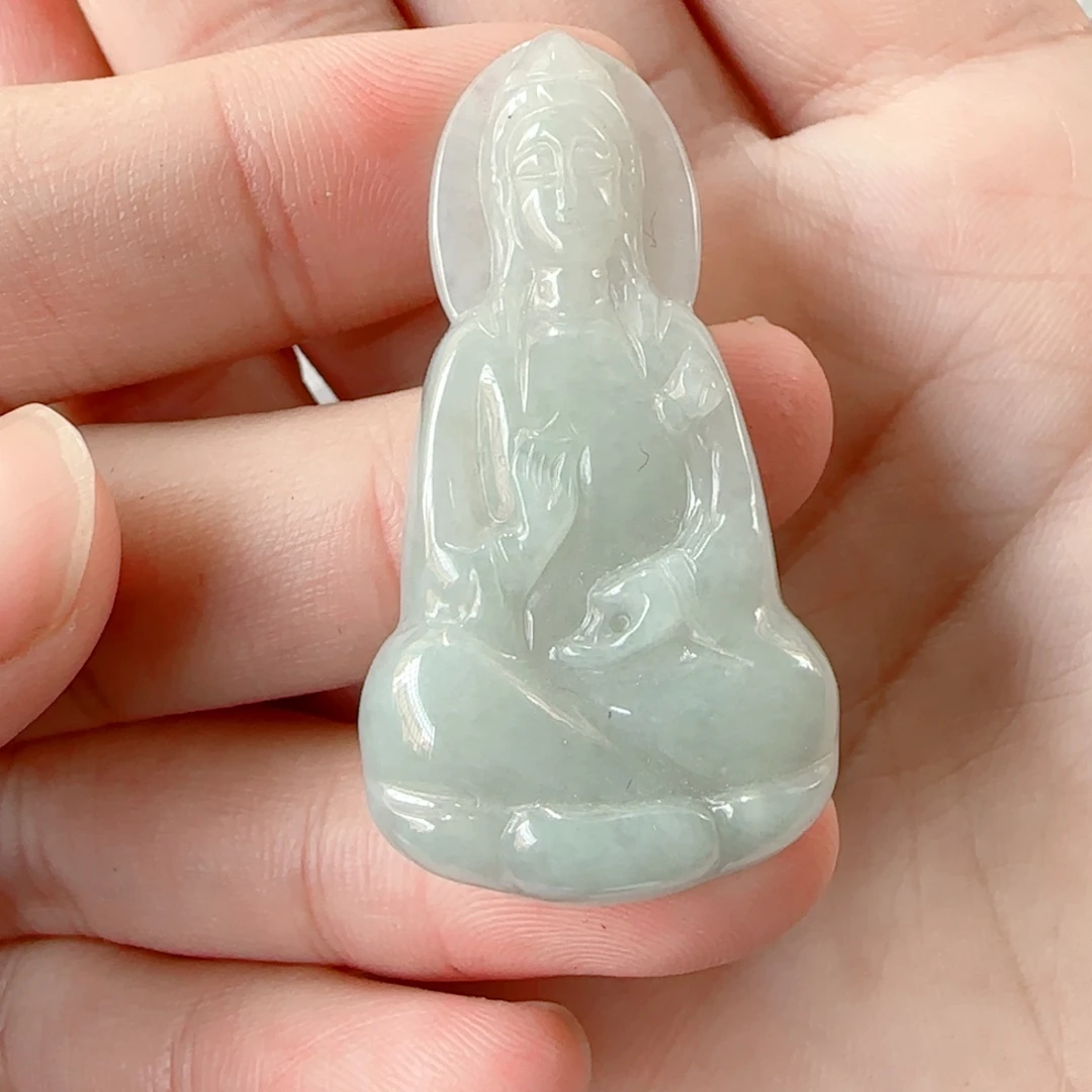 翡翠未镶嵌颈饰素衣观音