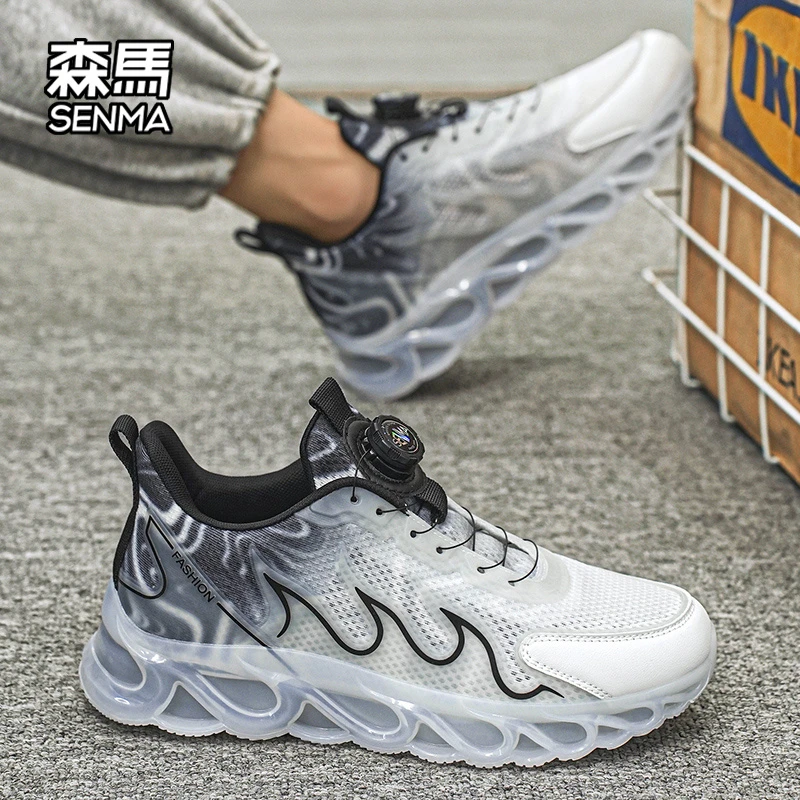 森马秋季男士低帮鞋薄款舒适耐磨百搭网面鞋外穿软底增高休闲潮鞋