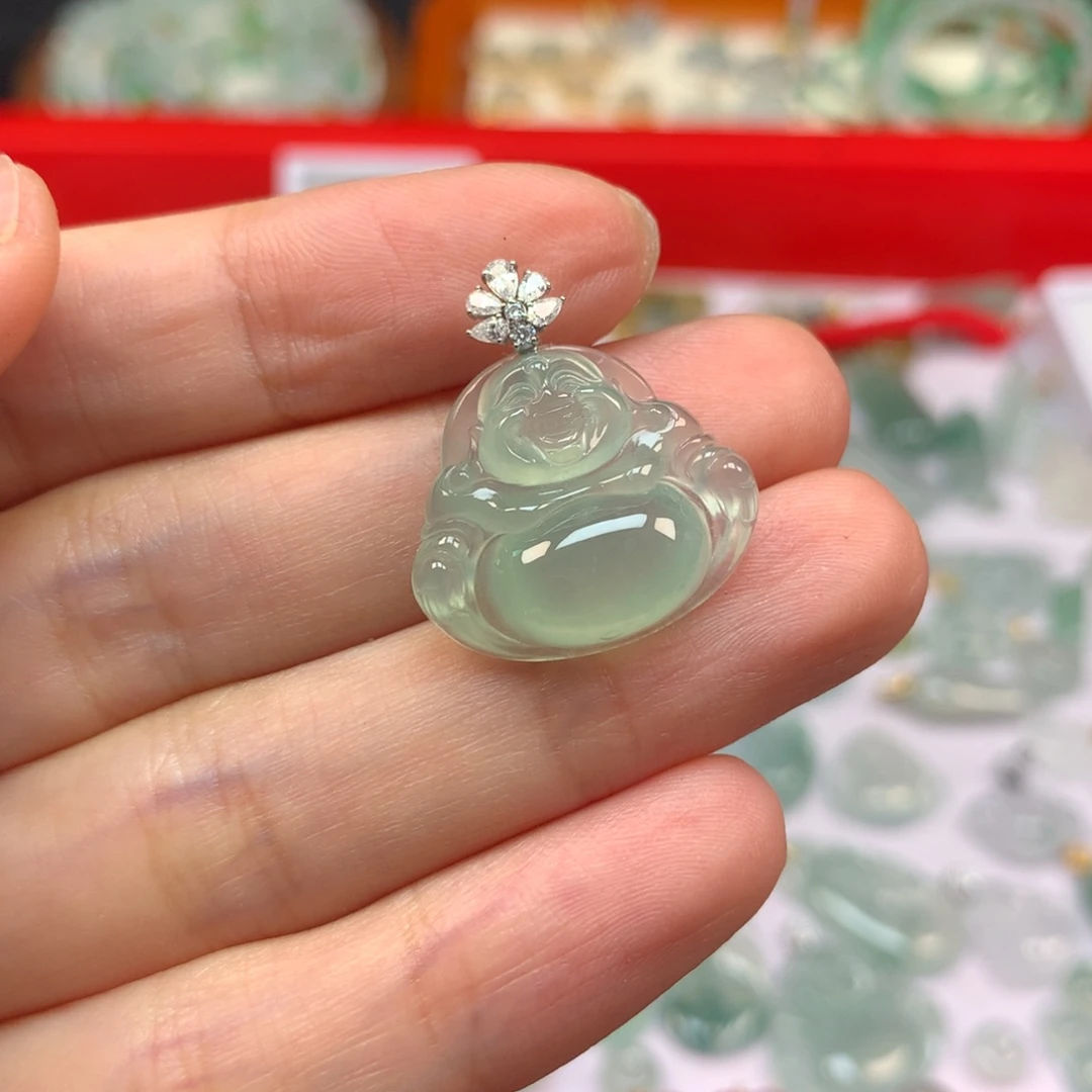 【闪购商品】吊坠(不含链)18K金镶嵌翡翠我*