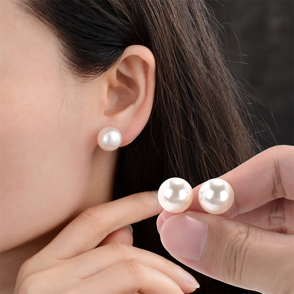 925银树脂银制品 素雅白色小灯泡耳饰（戴着脱胶自己沾一下）