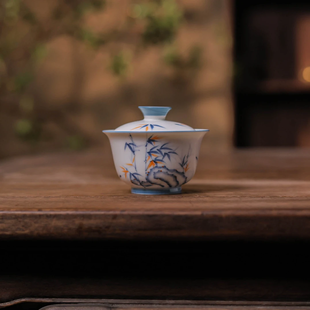 阿茶 竹子盖碗160ml（Q8319）